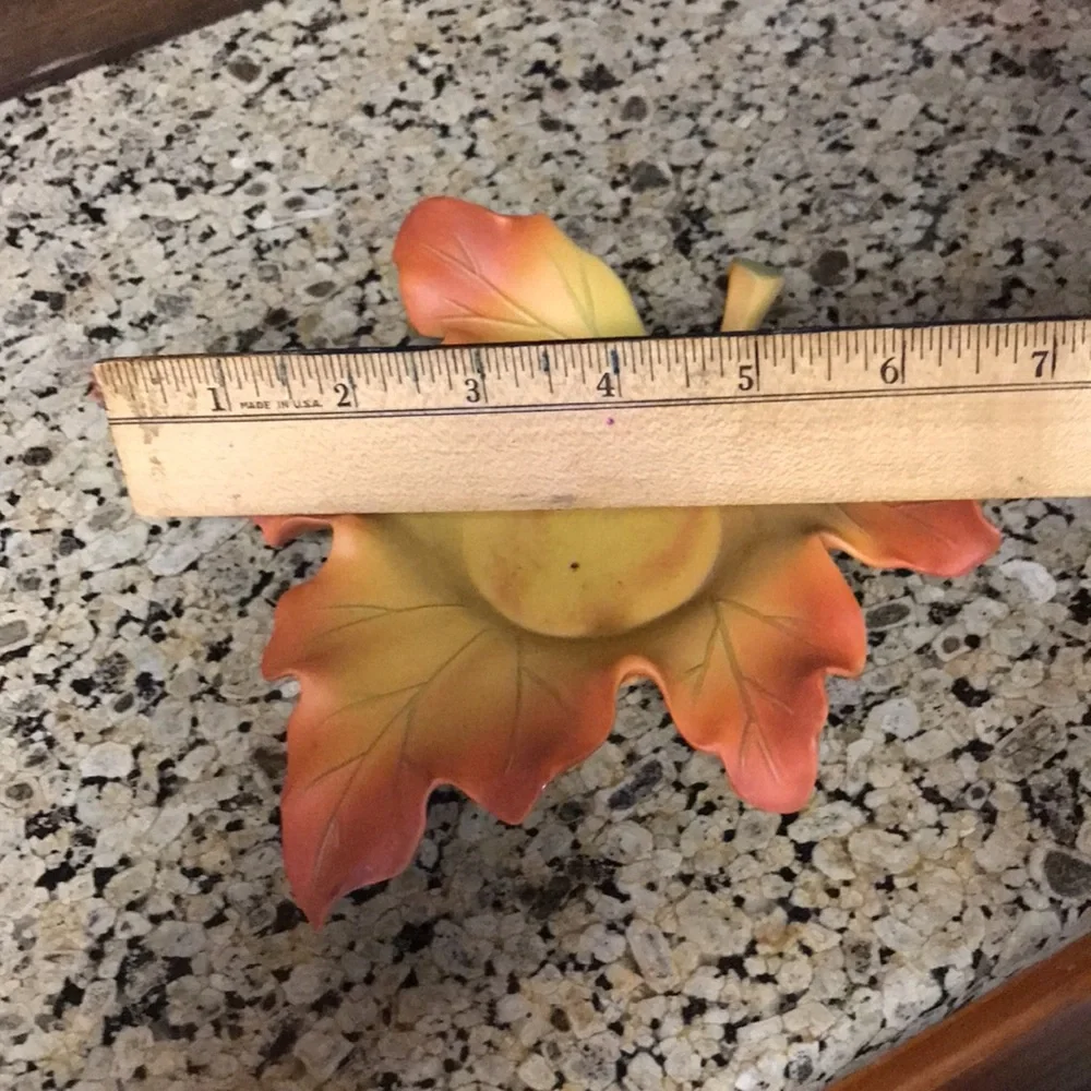 Orange/Mustard Leaf Partylite Candle Holders - Picture 5 of 5